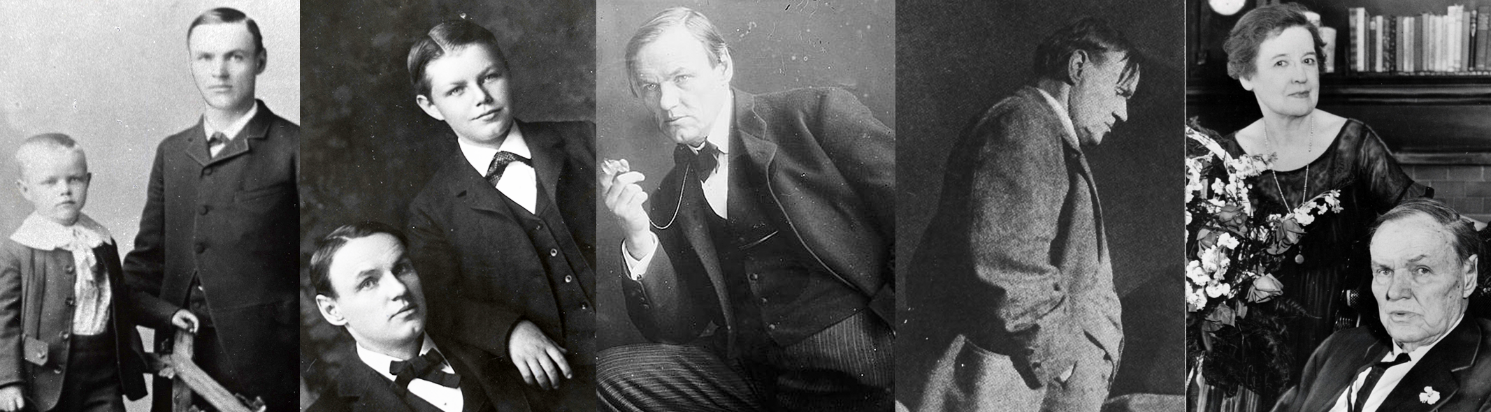Collage of Clarence Darrow at different ages.