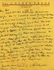 Written letter from Clarence Darrow collection