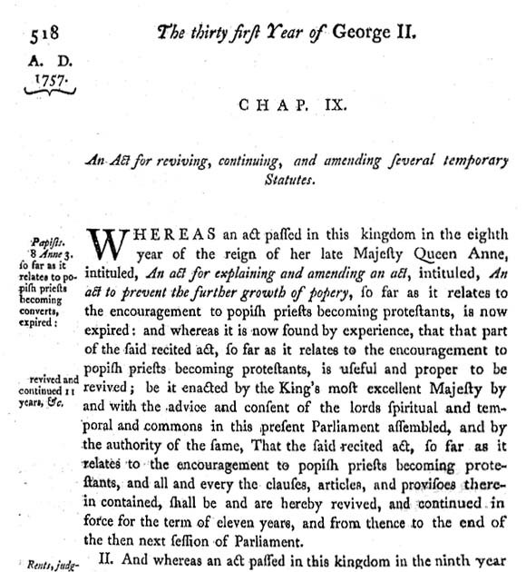 The Thirty First Year of George II - Chap. IX. 