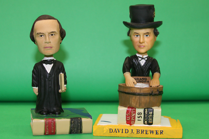 19th Century Justices - Benjamin R Curtis and David J Bower - bobbleheads