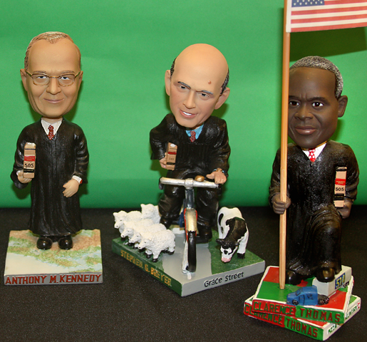 Bobbleheads of Current Justices Clarence Thomas, Stephen Breyer, and Anthony Kennedy