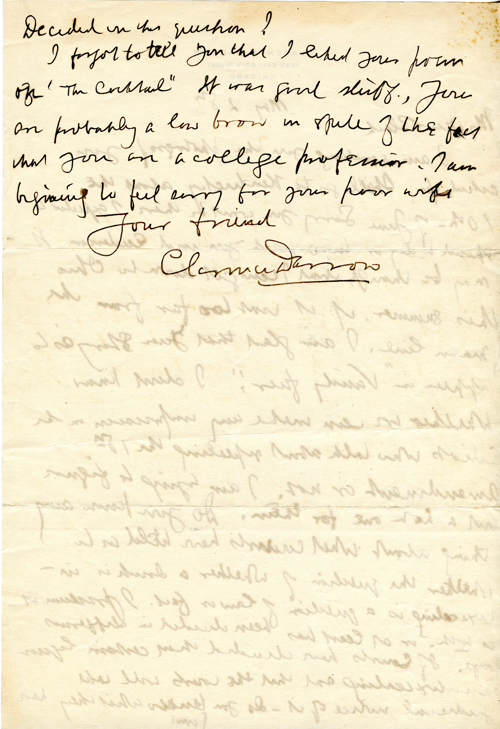Clarence Darrow to Professor Black, May 28, ???? page two