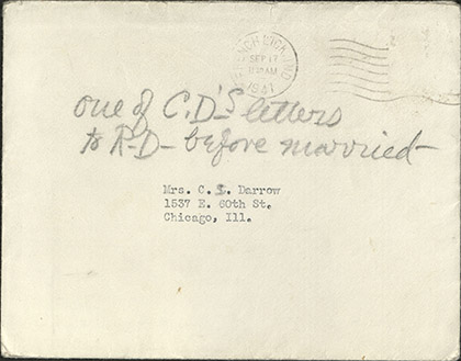 Image 3 of letter from   Clarence Darrow to   Ruby Darrow