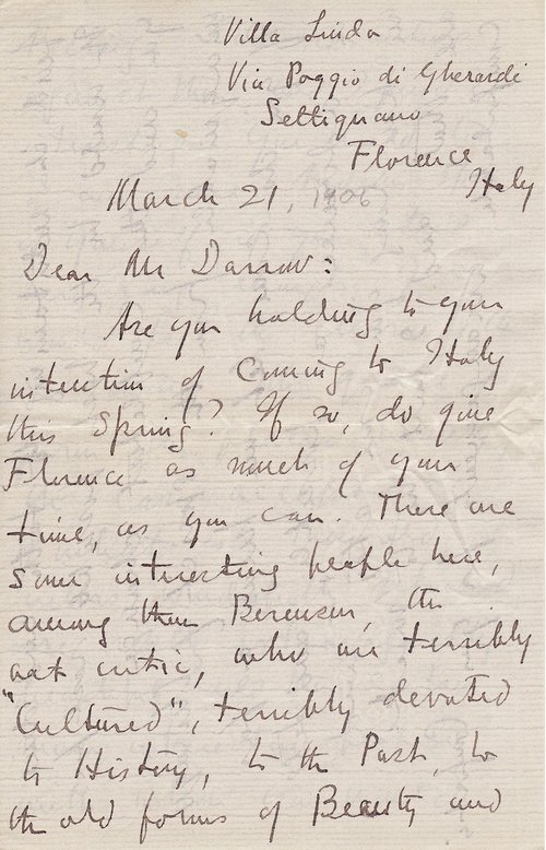 Hutchins Hapgood to Clarence Darrow, March 21, 1906, page one