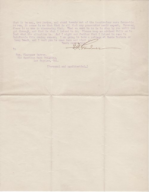 Frederick D. Gardner to Clarence Darrow, March 27, 1913, page two