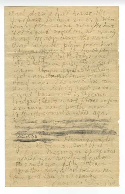 Clarence Darrow to Everett Darrow, January 24, 1873, Jun 9, 1941 page two