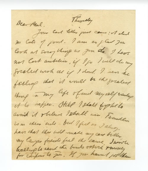 Clarence Darrow to Paul Darrow, January 25, 1912, page one