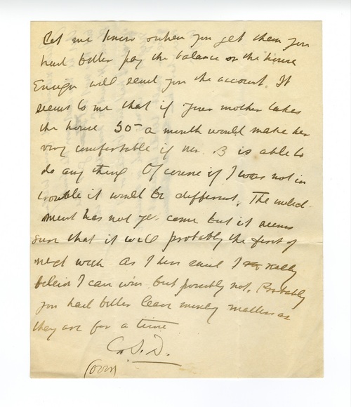 Clarence Darrow to Paul Darrow, January 25, 1912, page two