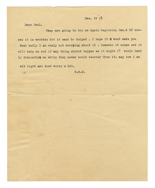 Clarence Darrow to Paul Darrow, December 12, 1912