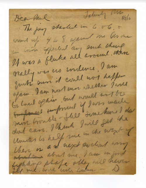Clarence Darrow to Paul Darrow, March 8, 1913
