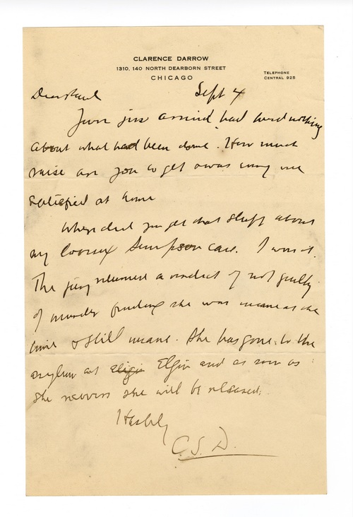 Clarence Darrow to Paul Darrow, September 4, 1919