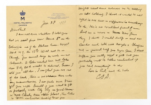 Image 1 of letter from   Clarence Darrow to   Paul Darrow