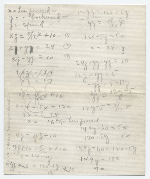 Clarence Darrow to Nathan Leopold, September 22, 1924, page three, equations