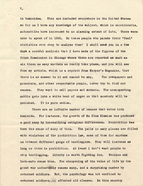 Clarence Darrow to William Ewing, January 23, 1928, page seven