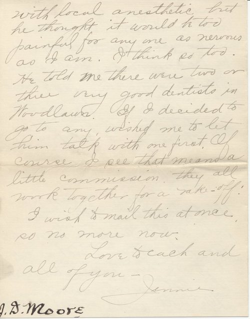Jennie Darrow Moore to Helen Kelchner Darrow, August 19, 1923, page nine