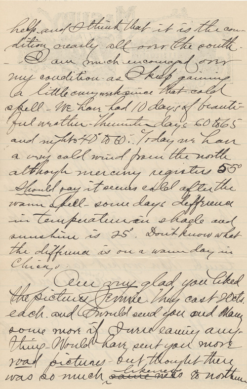 Hubert Darrow to Jennie Darrow Moore, January 11, 1902, page two