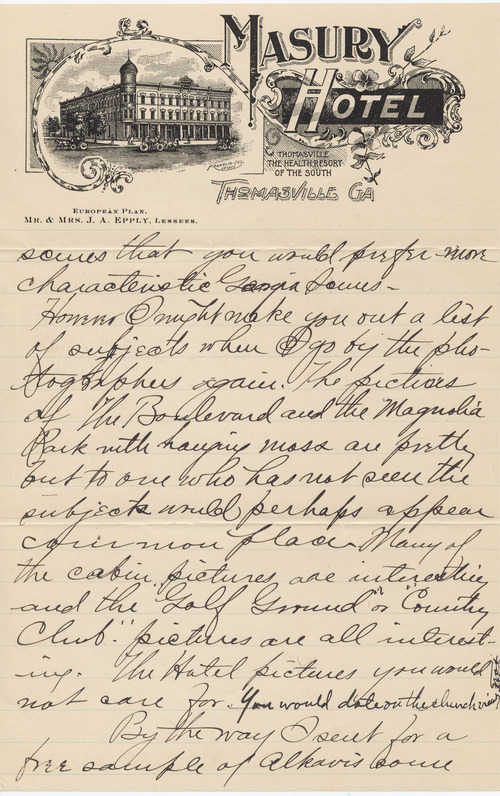 Hubert Darrow to Jennie Darrow Moore, January 11, 1902, page three