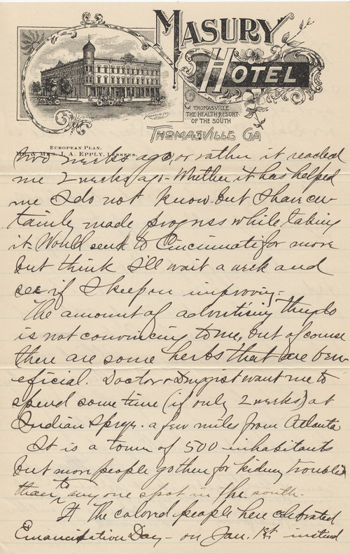 Hubert Darrow to Jennie Darrow Moore, January 11, 1902, page four