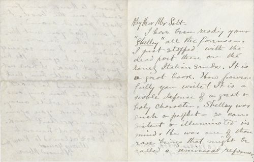 J. Howard Moore to Henry Salt, November 1, 1903, page one