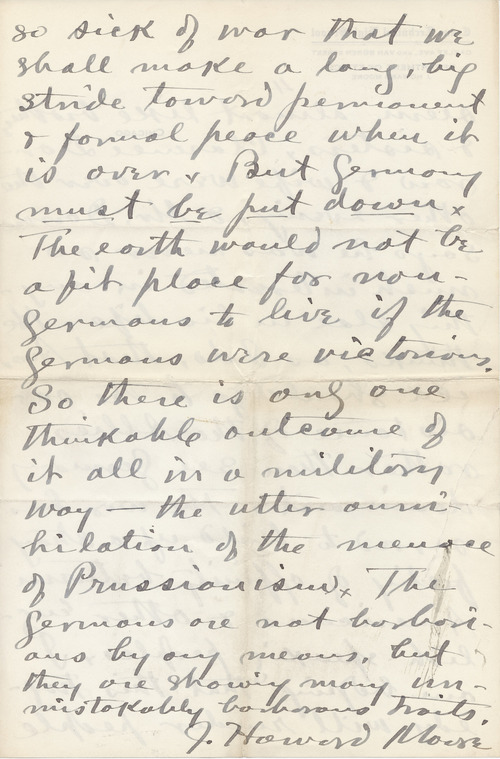 Image 8 of letter from   Howard J. Moore to   Henry S Salt