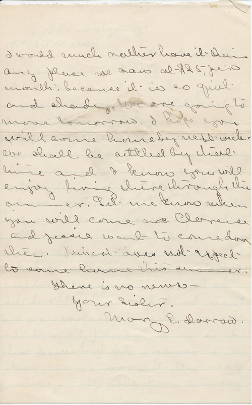 Mary Elizabeth Darrow to Unknown, June 29, 1884, page two