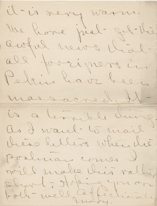 Mary Elizabeth Darrow to Ammirus Darrow, October 30, ????, page two