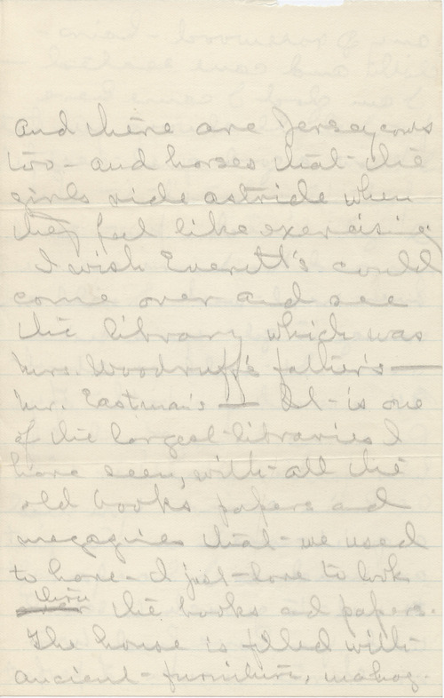 Mary Elizabeth Darrow to Jennie Darrow Moore, August 12, 1905, page three