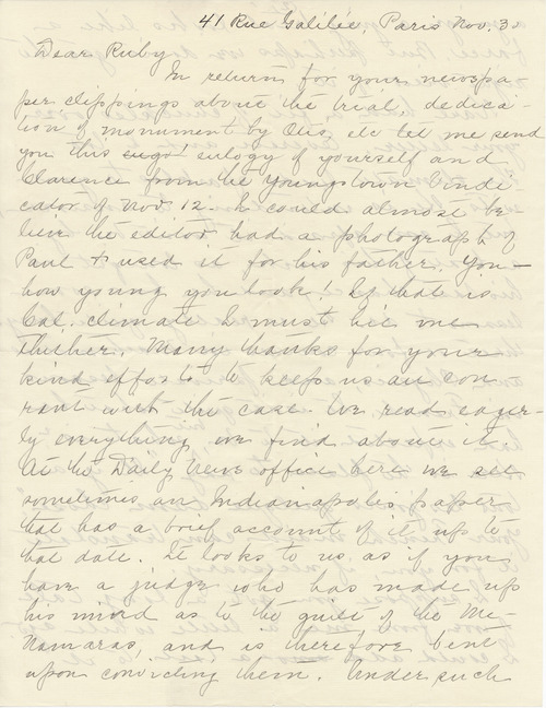 Helen Kelchner Darrow to Ruby Darrow, November 30, 1911, page two