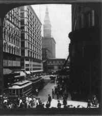 Madison Street, east toward the Lake from State Street  c. 1905