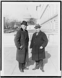 Assistant Secretary of the Treasury and Prohibition Czar Lincoln C. Andrews and the Commissioner of Prohibition, Roy C. Haynes outside of the House of Representatives [between 1925 and 1927]