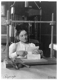 Woman Doing Bookbinding at Roycroft Shops, East Aurora, New York  c. 1900