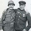 Horace Hansen with Russian Officer, Elbe River, 1945