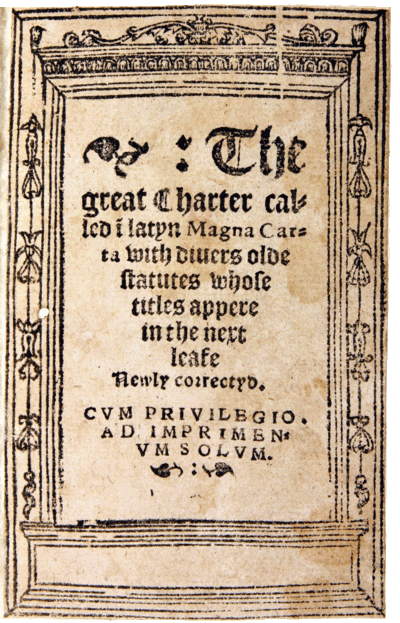 Magna Carta printed in 1540